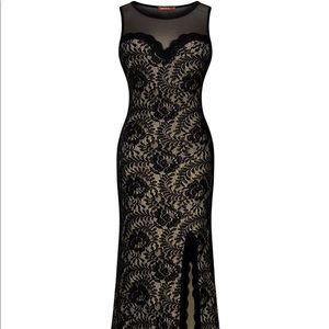 Women's Retro Lace Split Side Evening Maxi Dress